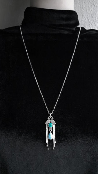 Lagoon Pendant with Turquoise and Larimar