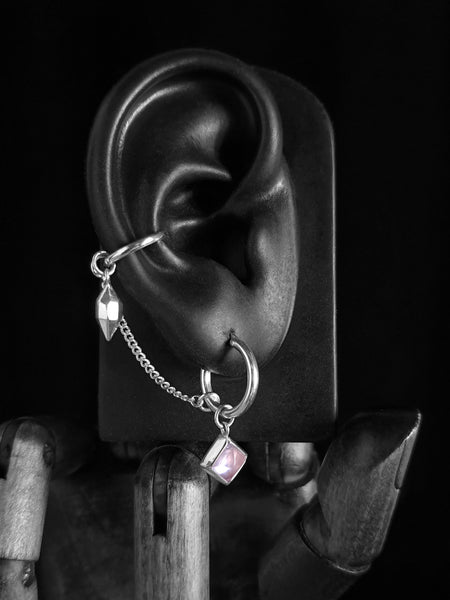 Modular set with rose quartz