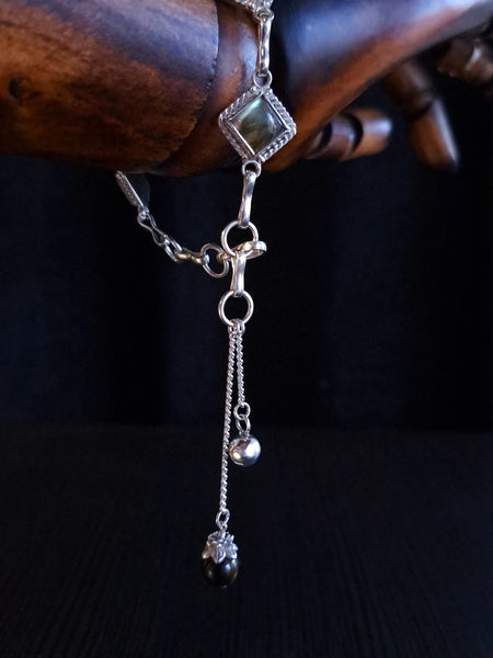 Ishtar Bracelet with Labradorites, Moonstone and Tiger Eye