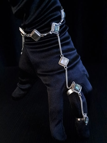 Ishtar Bracelet with Labradorites, Moonstone and Tiger Eye