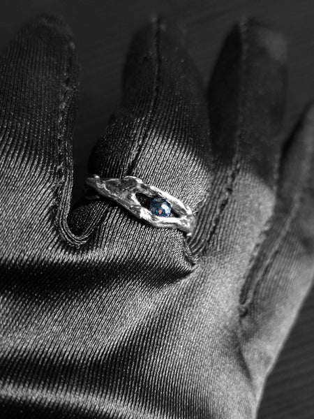 Aasha Ring with Blue Diamond