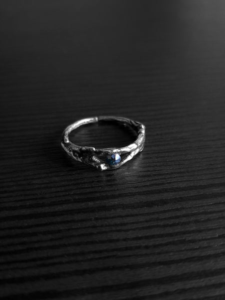 Aasha Ring with Blue Diamond