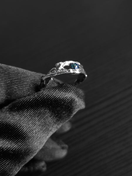 Aasha Ring with Blue Diamond