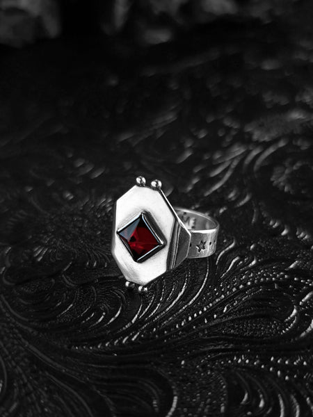 Bjorn Ring with Garnet