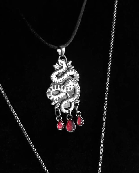 Remedium Pendant with Garnets