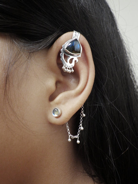 Paon Ear Cuff with Labradorites