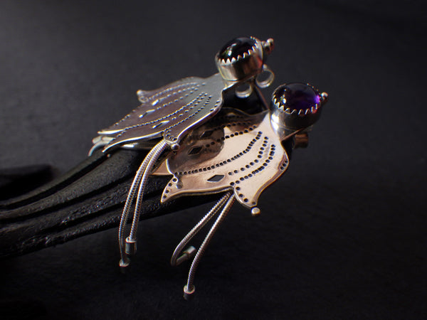 Ame Agaru Earrings with Amethyst