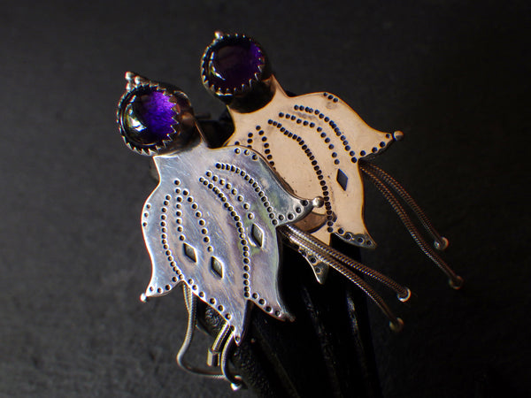 Ame Agaru Earrings with Amethyst
