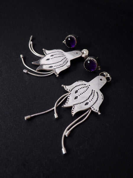 Ame Agaru Earrings with Amethyst