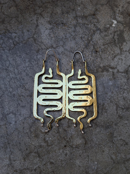 Sun snakes gold plated earrings (Cairo version)