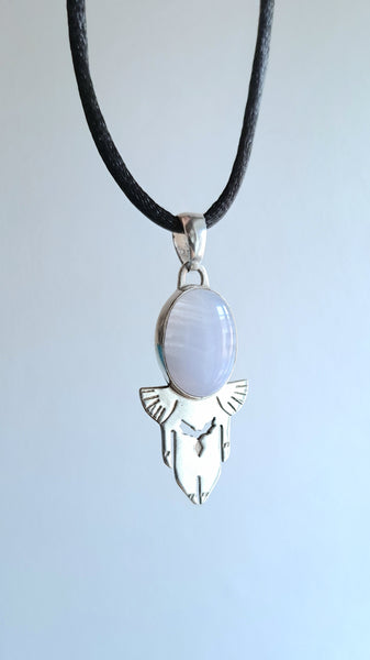 Icarus Pendant with Lace Agate