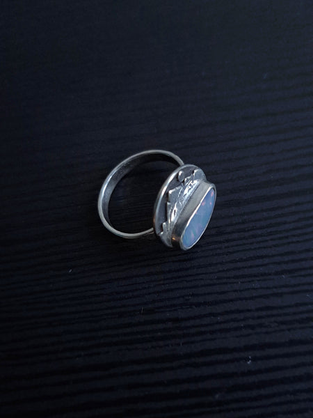 Tso Moriri (Himalayan Lake) Ring with Opal