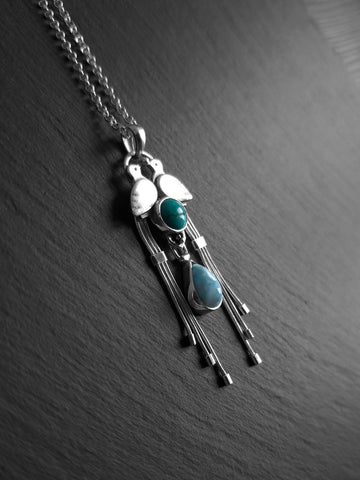 Lagoon Pendant with Turquoise and Larimar