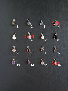 Silver charms with natural stones for Modular Set
