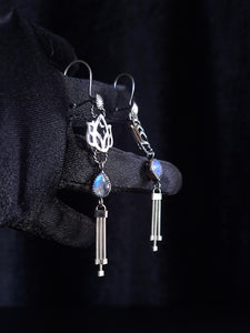 Alice Earrings with Rainbow Moonstone