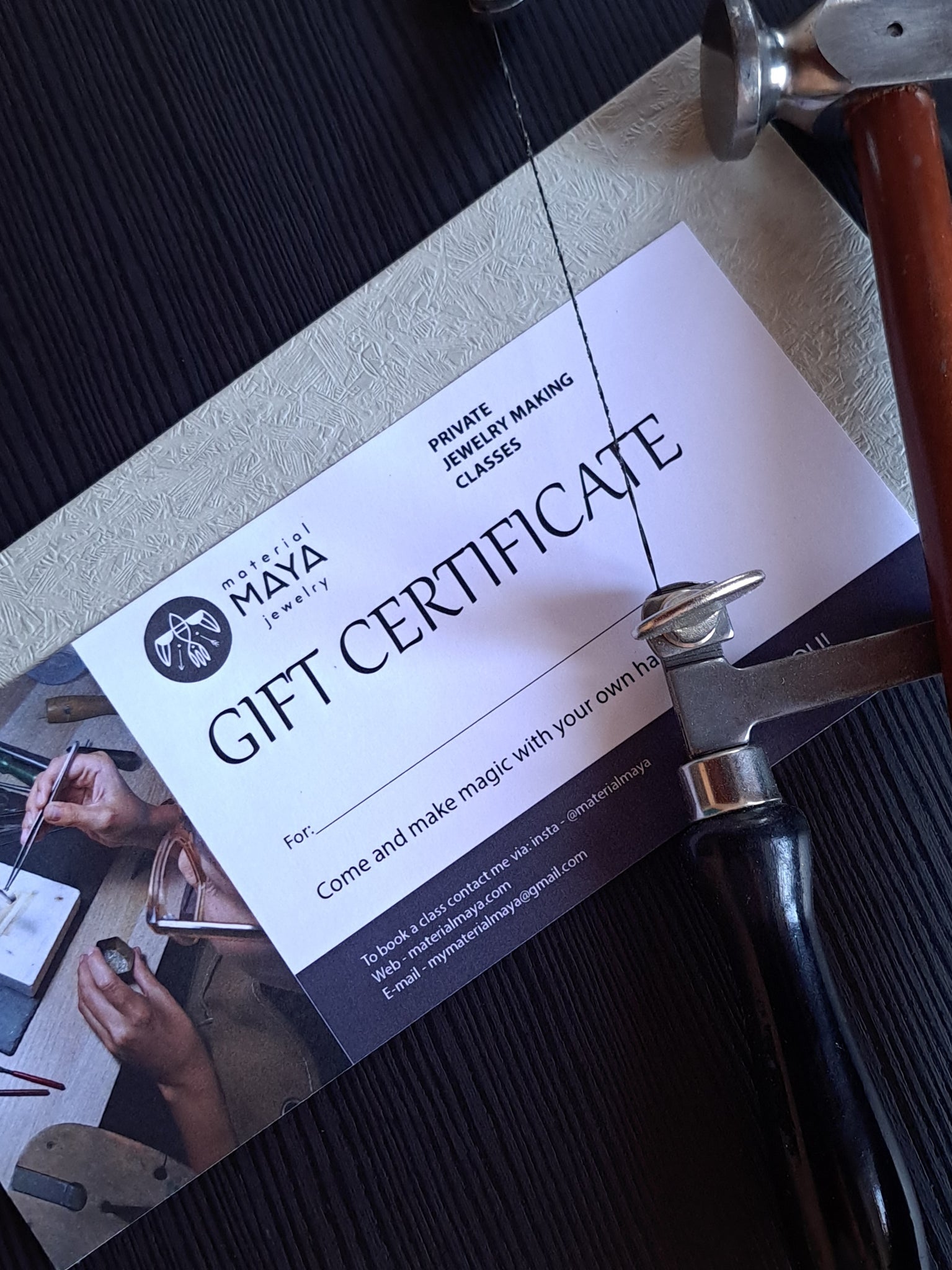 Private jewelry making class gift certificates